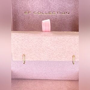 EF Collection EFC diamond mini huggies 14k yellow gold earrings pair